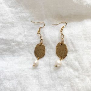 Gold Hammered Earrings